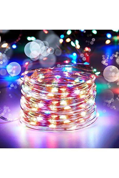 Choice سلسلة أضواء نحاسية بطول 10 أمتار و100 مصباح LED متعدد الألوان تعمل بال...