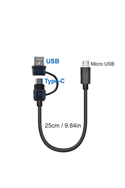 Choice كابل من النوع C إلى Micro - 25 سم من النوع C إلى Micro USB محول USB Ty...