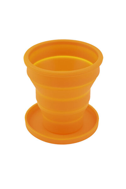 Choice <200ml orange color 200ML Silicone Foldable Cup Portable Drinking Cup ...