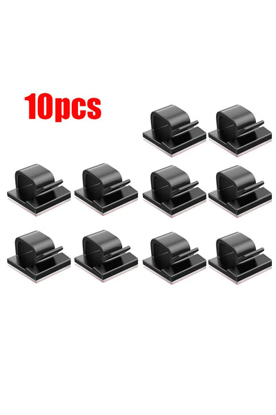 Choice أسود - 10 قطع من 10 إلى 100 قطعة من مشابك تنظيم الكابلات لشحن USB وخطو...