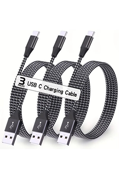 Choice 3 متر 3 قطع كابل LAIHONEN USB A إلى USB C أسود شحن سريع كابل شحن من ال...