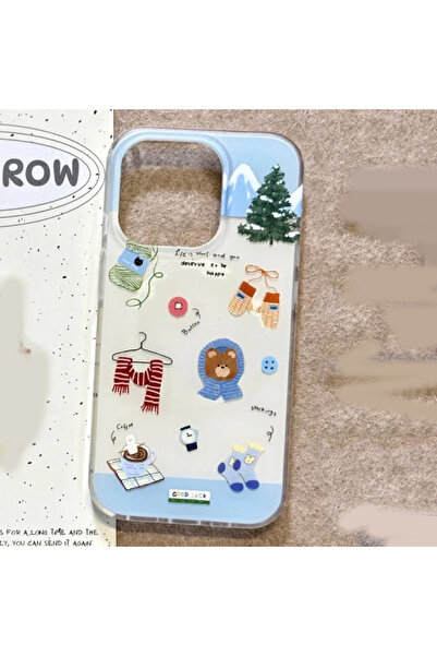Choice جراب هاتف iPhone 16 فقط، جراب هاتف لطيف برسومات شتوية شفاء، رجل ثلج، كرتون، محظوظ، لهاتف iPhone
