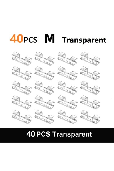 Choice Clip Clear 40Pcs 20/40PCS Cable Organizer Clips Cable Management Wire ...