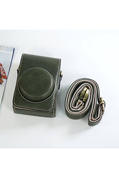 Choice غطاء حقيبة كاميرا من جلد الجاموس الأخضر لكاميرا Canon SX730 G7X Mark I...