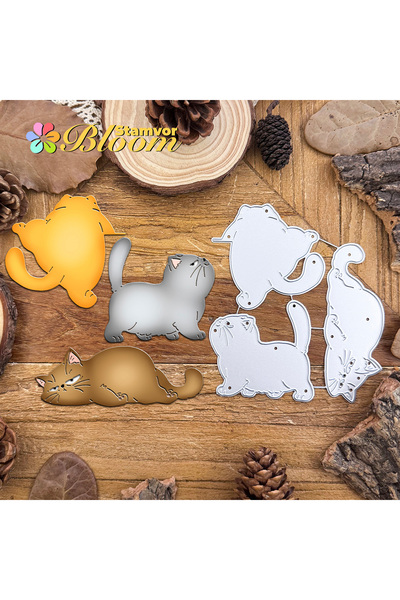 Choice قوالب تقطيع معدنية أصلية جميلة ومضحكة لقطط سمينة، مناسبة لسجلات القصاصات والنقش الزخرفي