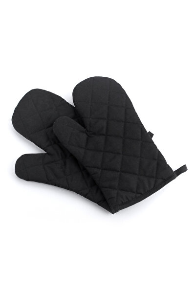Choice قفازات فرن سوداء قطعة واحدة من القطن المقاوم للحرارة وغير القابل للانز...