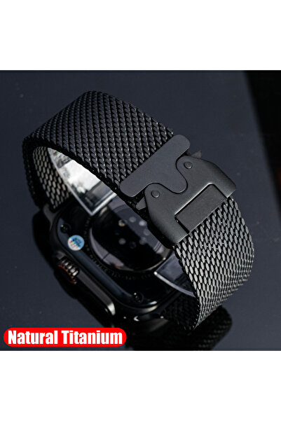 Choice سوار ميلانو أسود رسمي من التيتانيوم مقاس 44 45 46 49 مم لساعات ألترا 3...