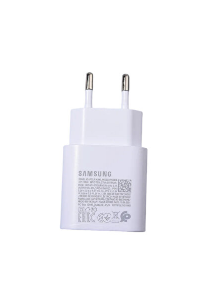 Samsung 25W White EU Charger Genuine Charger 25W Fast Charge Original Adapter Type C Cable For S23 S22 Plu