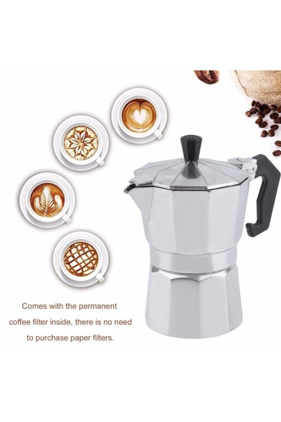 Choice ماكينة صنع القهوة 100 مل لكوبين، وعاء موكا من الألومنيوم، وعاء قهوة موكا، وعاء مثمن من الألومنيوم