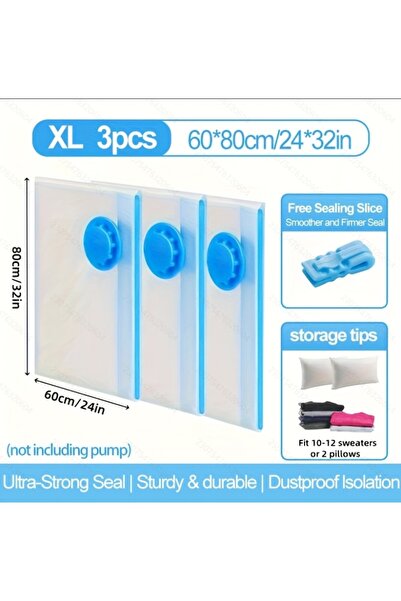 Choice 3 قطع XL-60x80 سم 2/3/7 قطع أكياس تخزين مفرغة من الهواء للملابس/الألحف...