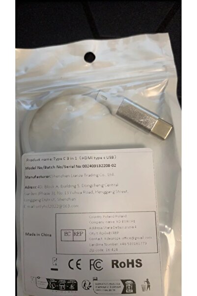 DUTRIEUX <=0.5m Gray 3 IN 1 USB C to HDMI-Compatible Adapter USB 3.1 Hub Type C Charging Converter for S23 U