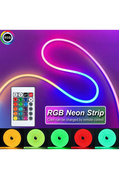 Choice شريط إضاءة LED نيون RGB بطول 3 أمتار مزود بمنفذ USB 5 فولت وشريط مقاوم...