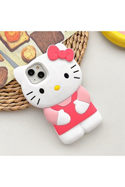 Miniso جرابات هاتف iPhone 17 Pro Max باللون الأبيض بتصميم Hello Kitty لهاتف i...