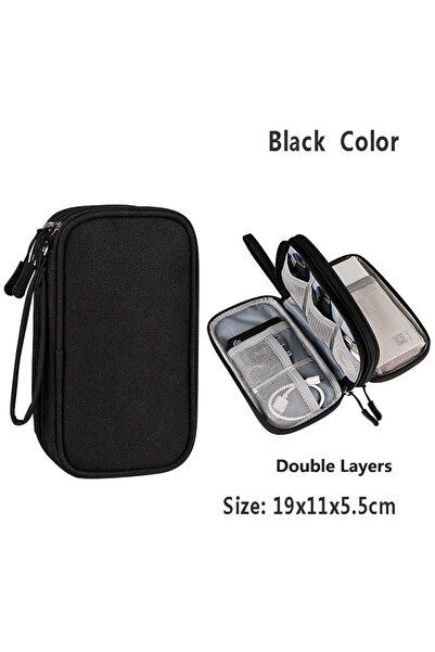 Choice Black Double layer Travel Organizer Electronics Accessories Organizer Portable Waterproof Double Lay