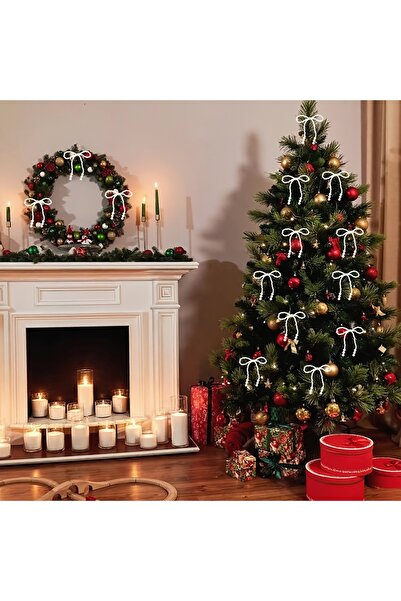 Choice 9 سم 12 قطعة 12 قطعة فيونكة أنيقة لتزيين شجرة عيد الميلاد، فيونكات ملت...