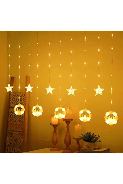 Yuwell YU WELL Ramadan Star & Moon String Lights, 3.5 m, 8 Modes, LED, 220V
