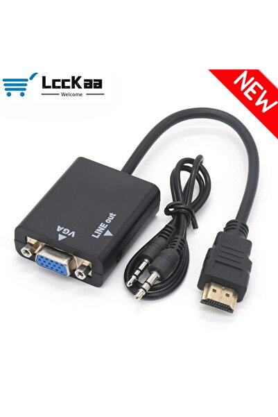 Choice black HDMI-compatible TO VGA Adapter with Audio HDTV Male To VGA Femal...