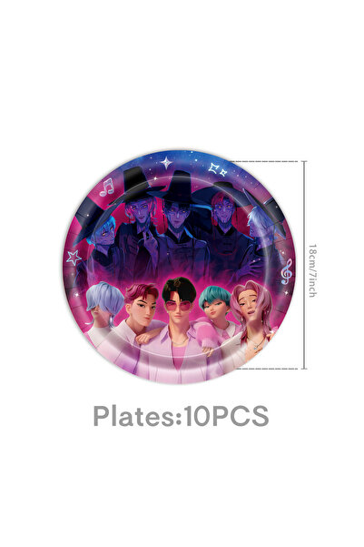 Miniso other 10pcs 7in plate Saja Boys Kpop Demon Hunter Birthday Party Suppl...