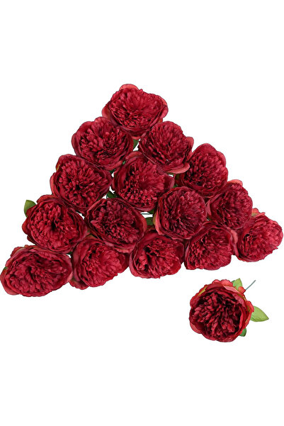 Choice 10 قطع حمراء 3/5/10 قطع 20 سم رؤوس زهور الفاوانيا الاصطناعية مع جذع لد...