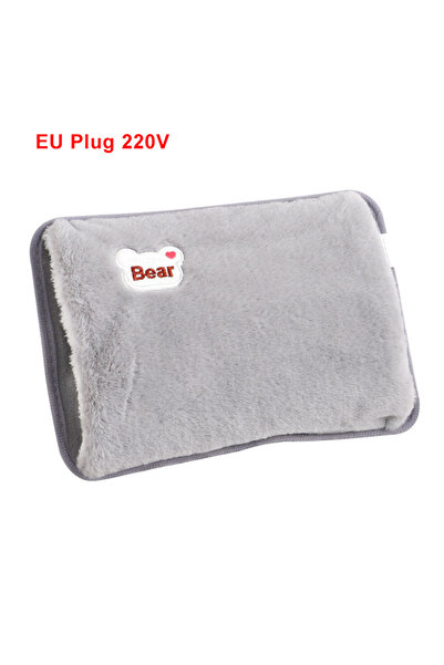 Choice كيس ماء ساخن كهربائي رمادي بمقبس أوروبي 220 فولت، ناعم وقابل لإعادة ال...