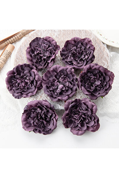 Choice 5 قطع أرجوانية 5/10 قطع زهور صناعية لحفلات الزفاف 10 سم رخيصة من الحري...