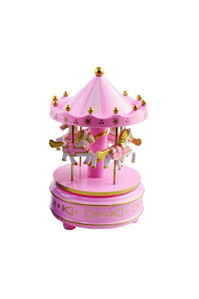 Choice صندوق موسيقى دائري وردي اللون بتصميم خيالي إبداعي لعيد الميلاد، سهل ال...