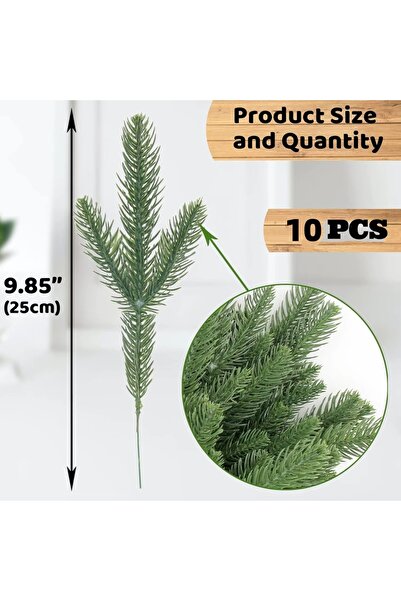 Choice 25 سم - 10 قطع، قطعة واحدة من إكليل عيد الميلاد الاصطناعي من خشب الصنوبر النورفولكي، إكليل أخضر مزيف، جدران وشرفات الأبواب الأمامية