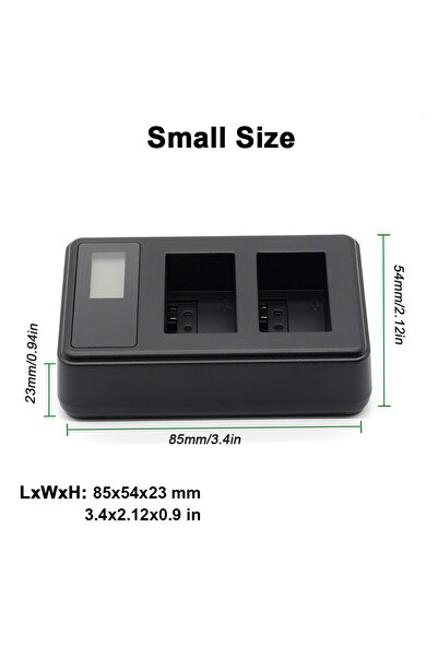 Choice شاحن USB LCD ثنائي الفتحات NP-FW50 مناسب لكاميرات Alpha A6000 وA6300 و...