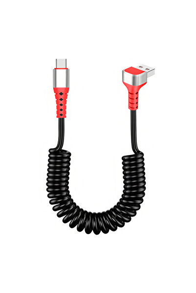 Choice كابل بيانات USB-C قابل للسحب بطول 1.5 متر باللون الأسود: يدعم الشحن ال...