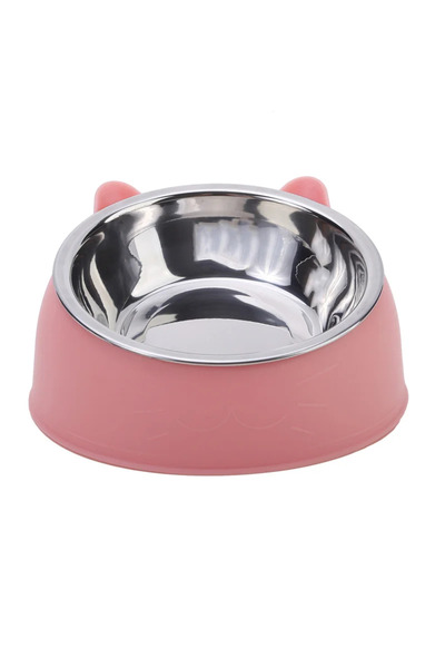 Choice وعاء طعام للقطط من الفولاذ المقاوم للصدأ صديق للبيئة باللون الوردي، قط...