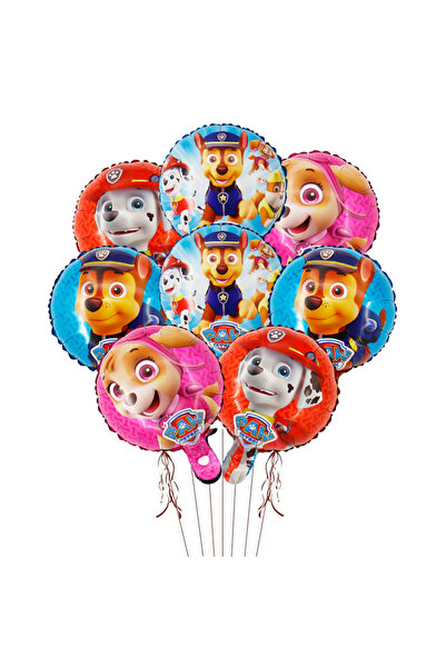 PAW PATROL بالونات دائرية من الألومنيوم مقاس 10 بوصات، 12 قطعة، لحفلات أعياد ...