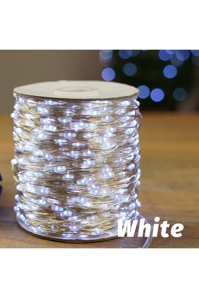 Choice 2000 مصباح LED 200 متر أبيض سلسلة أضواء LED 200 متر إكليل عيد الميلاد ...