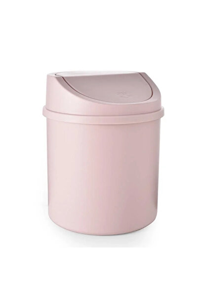 Choice Pink Mini Desktop Bin Small Trash Can Tube with Cover Bedroom Trash Can Garbage Can Clean Workspace