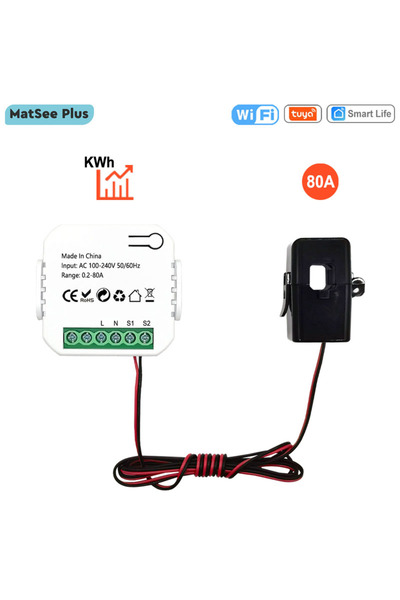 Choice عداد الطاقة Tuya Smart Life WiFi 80A مع تطبيق Clamp CT ومراقبة استهلاك...