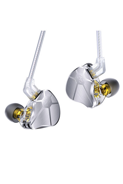 Choice سماعات أذن موسيقية ديناميكية عالية CCZ BC04 10MM Hybrid DD+BA فضية بدو...