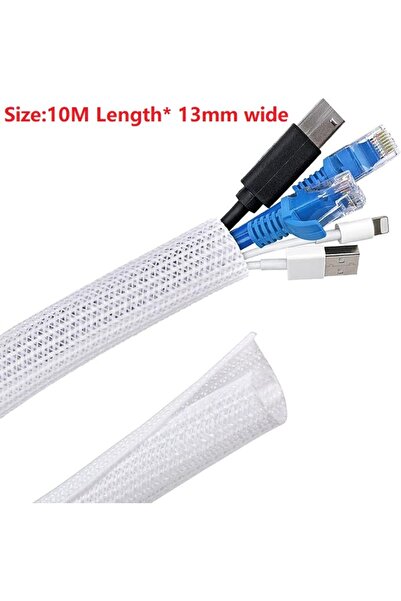 Choice White 10M 0.5/1/3/5/10M Cable Sleeve Self-Closing Cable Flexible Cable Protection Cord Management fo