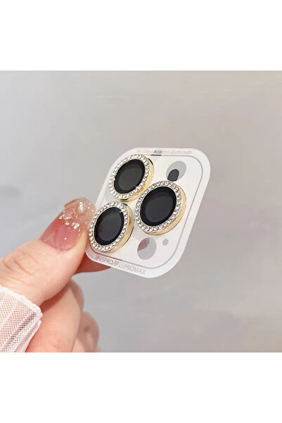 Choice 16pro 16promax(3 قطع ذهبية أخرى 3-2 قطعة واقي كاميرا فاخر من الماس لها...