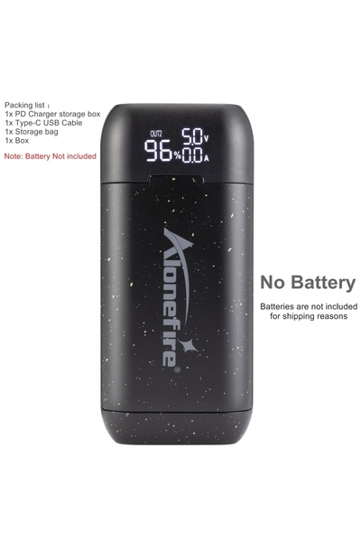 Choice Starry Black Alonefire PD2 USB Charger 18650/21700 Li-ion Battery 5V 2...