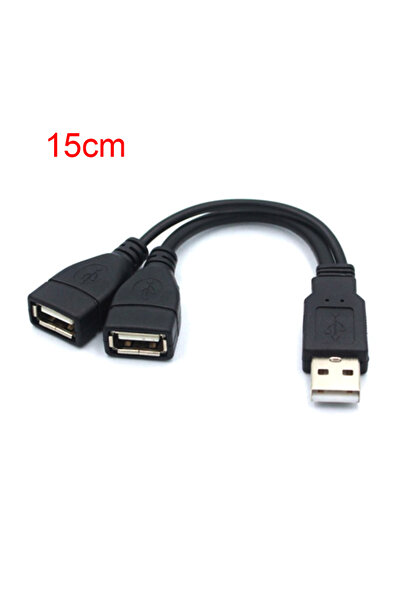 Choice كابل USB 2.0 ممتد بطول 15 سم - 30 سم، كابل موزع USB مزدوج، USB 1 ذكر إ...