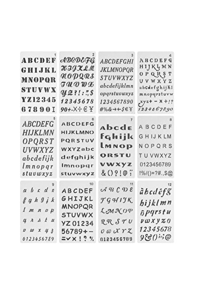 Choice 12pcs 12Set English Alphabet Stencil Templates Art Letters Painting on...