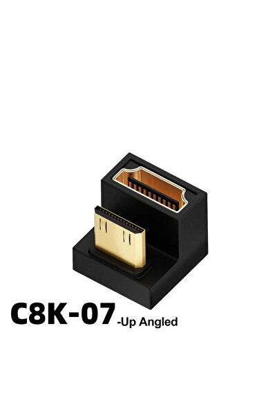Choice C8K-07-Up HDMI-Compatible Adapter 90 270 Degree Right Angle Male to Fe...