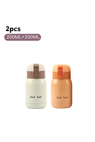 Choice كما في الصورة بيج برتقالي قطعتين 200 مل 200/350 مل كوب ترمس صغير لطيف ...