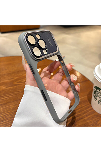 Choice جراب معدني مغناطيسي فاخر من مادة TPU لهاتف iPhone 16 Pro Max رمادي اللون لهاتف iPhone 17 16 15 14 Pro Max Plus