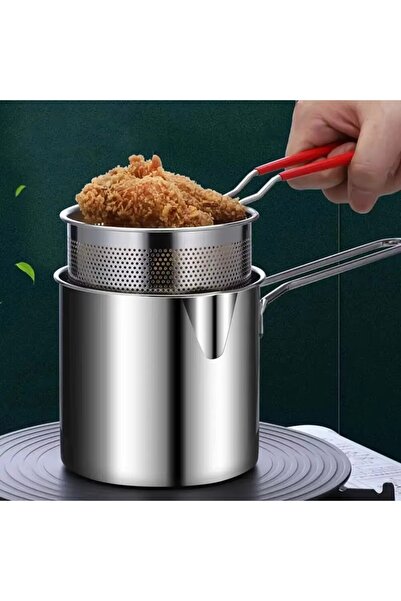 Choice silvery Stainless Steel Deep Fryer With Frying Basket Multifunctional Small Pot Kitchen Specific Fry