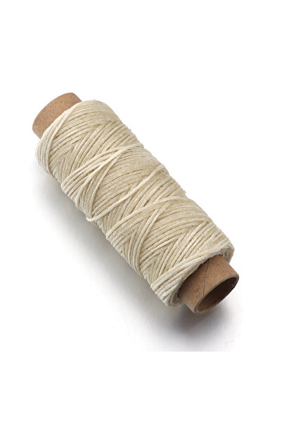 Choice خيط شمعي مسطح من البوليستر 150D بسمك 1 مم، لون أبيض مائل للصفرة، 50 يا...