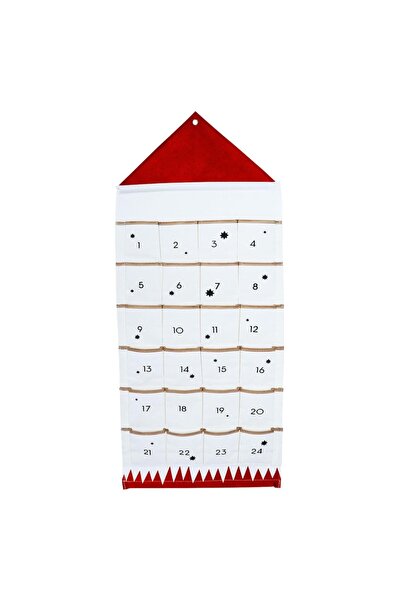 Choice تقويم مجيء عيد الميلاد 2025، ديكور حائط أحمر مقاس واحد، مع 24 جيبًا، ق...