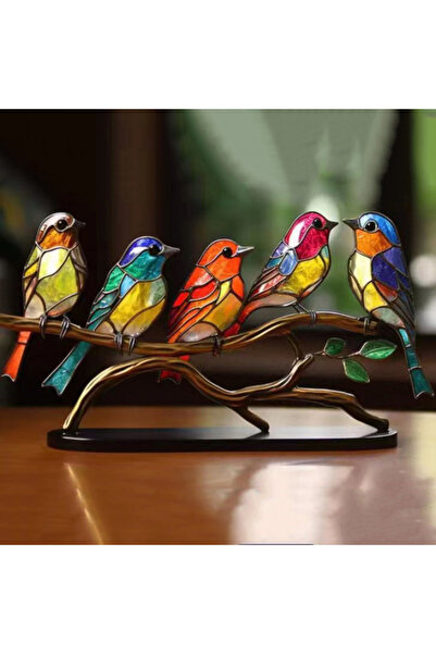 Choice G1905B قطعة واحدة من زينة سطح المكتب على شكل طائر ملون، 3 قطع، 5 قطع، ديكور منزلي مكعب صغير