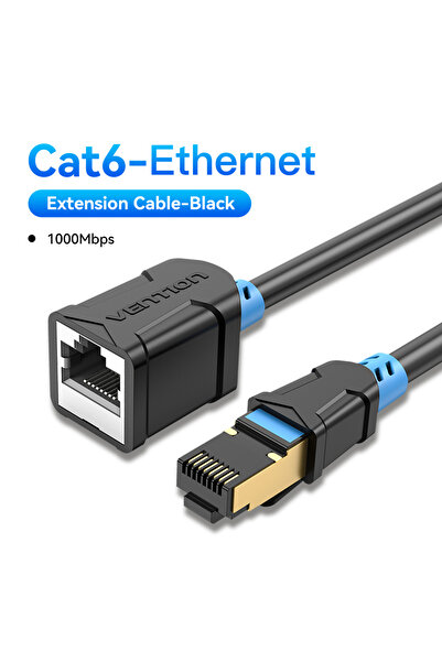 Choice كابل تمديد Cat6 بطول 2 متر، كابل تمديد إيثرنت من Vention SFTP RJ45 من الذكور إلى الإناث بسرعة 1000 ميجابت في الثانية، شبكة A
