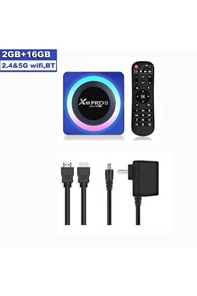Choice EU Plug 2GB 16GB X88 PRO 13 Android 13.0 TV Box Rockchip RK3528 4K 2.4G 5G Wifi 6 64G 32GB 16GB BT5.