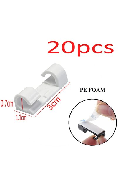 Choice مشبك أبيض 20 قطعة 20/40 قطعة منظم كابلات مشابك إدارة الكابلات مدير الأ...